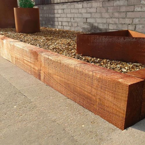 Lot de 2 dormeuses écologiques en bois de pin traité couleur marron 12x20x200 cm