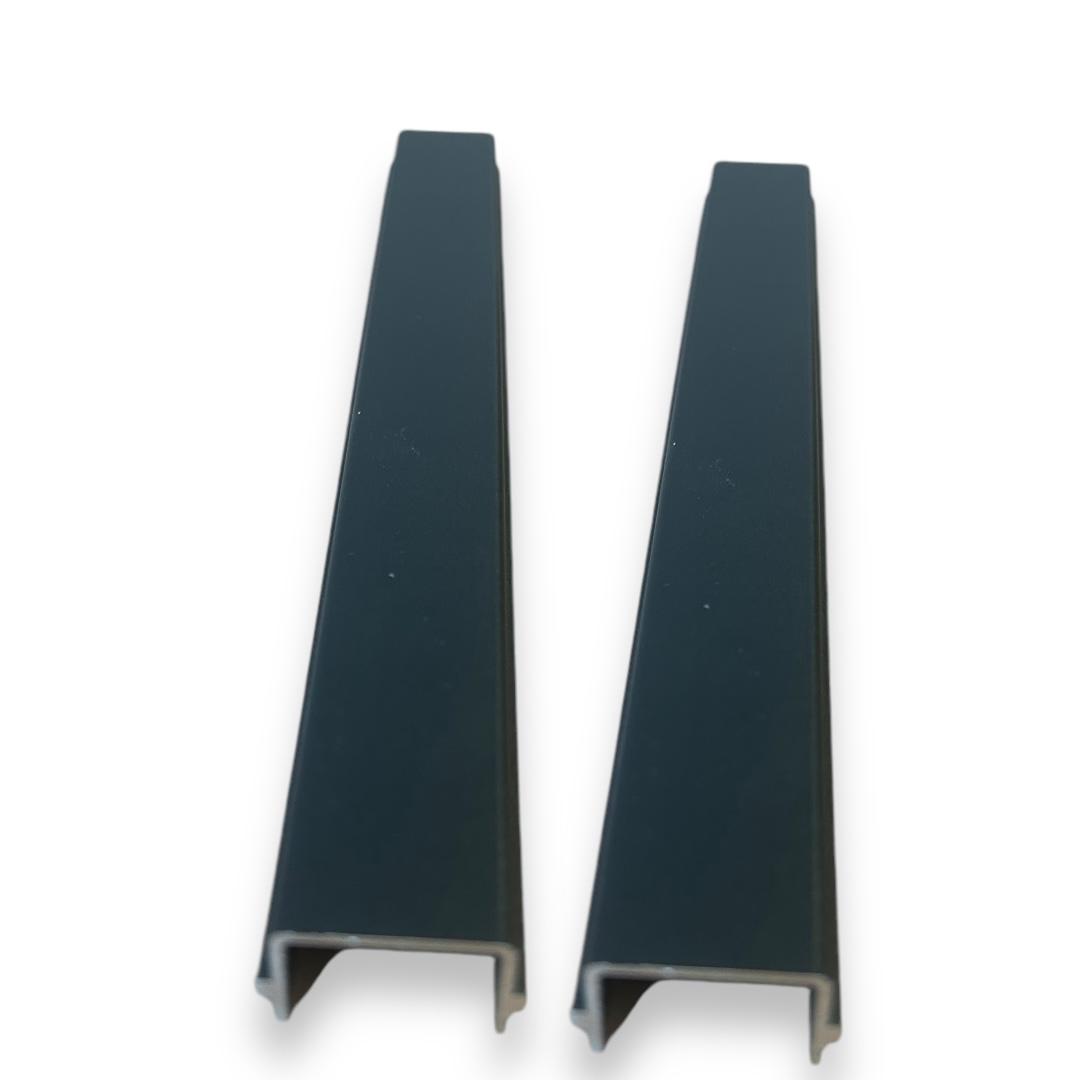 Postes de valla 2 unidades aluminio negro 180 cm. Incluye Tornillos y Anclaje