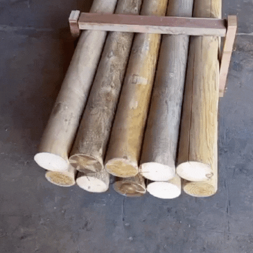 Pack de 5 postes redondos de pino tratados y calibrados 100x2000 mm