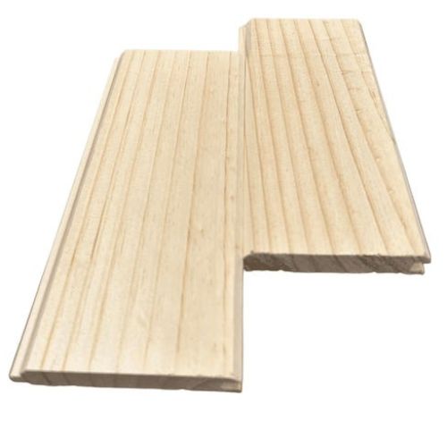 Pack of 5 natural tongue-and-groove pine wood cladding slats 1.6 x 9.5 x 200 cm (0.95 m2)