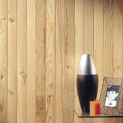 Pack of 5 natural tongue-and-groove pine wood cladding slats 1.6 x 9.5 x 200 cm (0.95 m2)