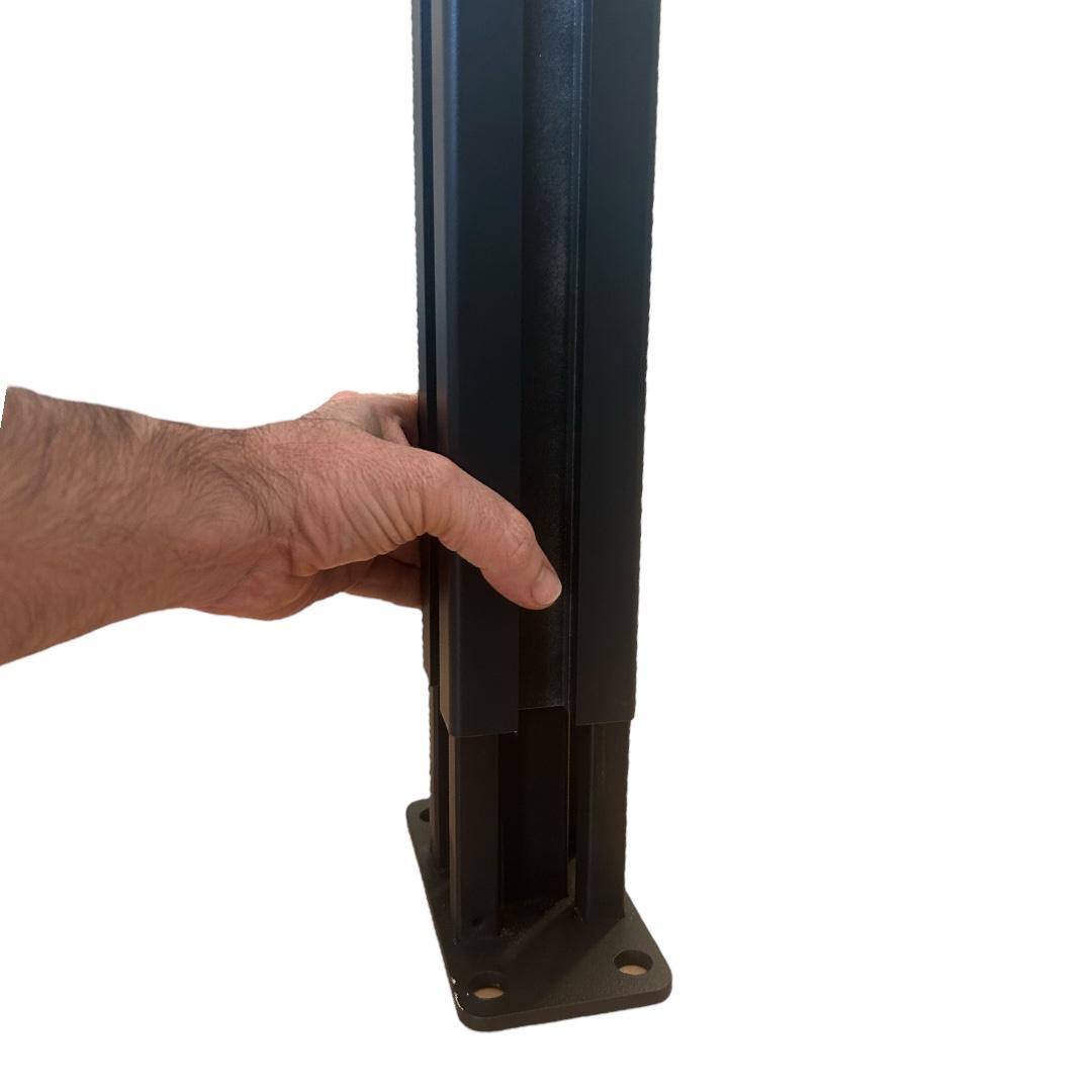 Postes de valla 2 unidades aluminio negro 180 cm. Incluye Tornillos y Anclaje