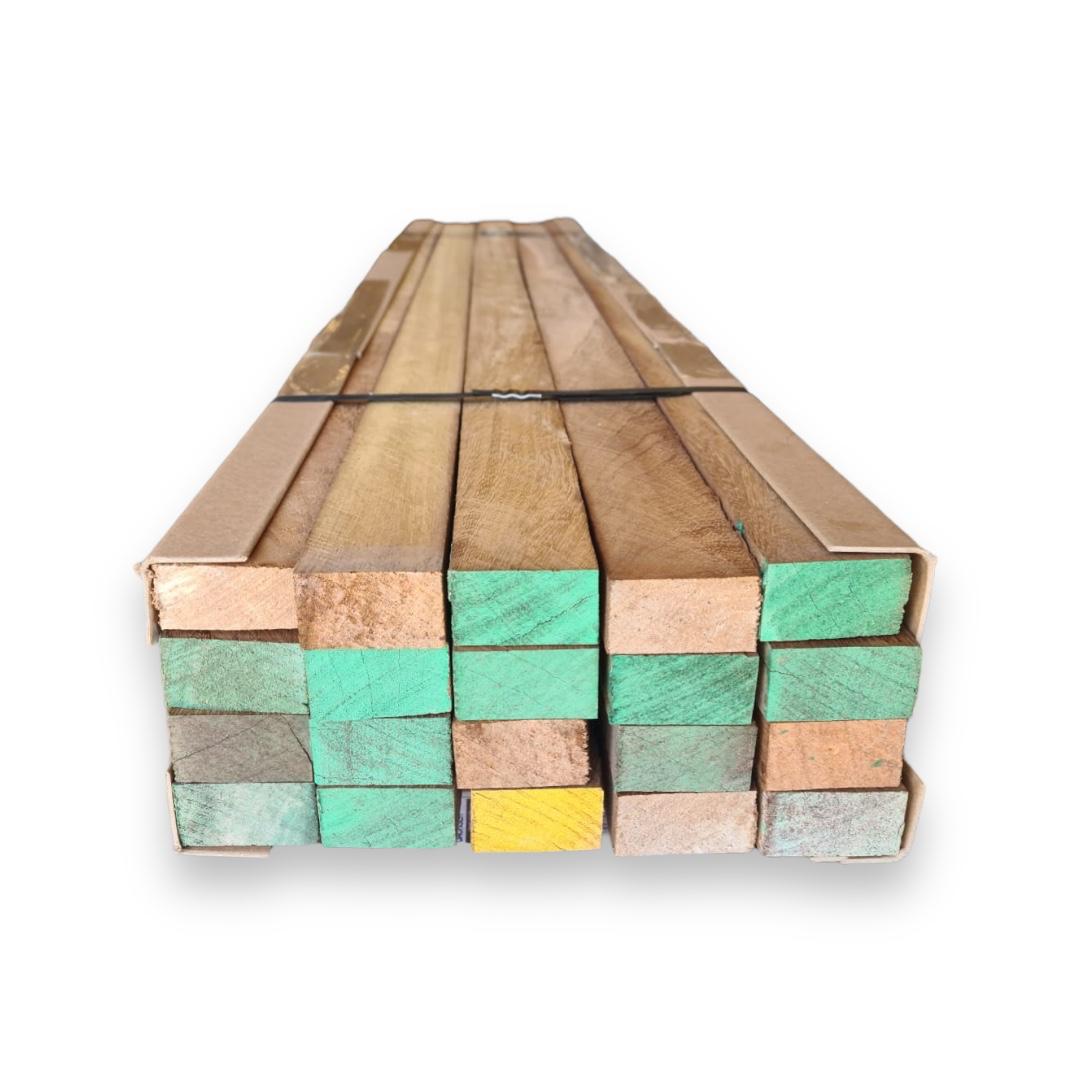 Pack 20 lamas en madera de iroko tropical 30x50x1550 mm