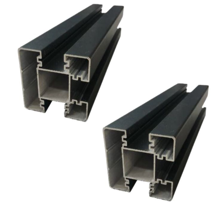 Postes de valla 2 unidades aluminio negro 180 cm. Incluye Tornillos y Anclaje
