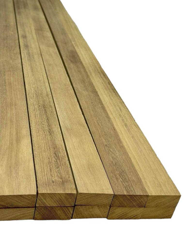 Pack 10 lamas de listón decorativo madera natural tropical FSC® en Iroko 15x45x2400 mm
