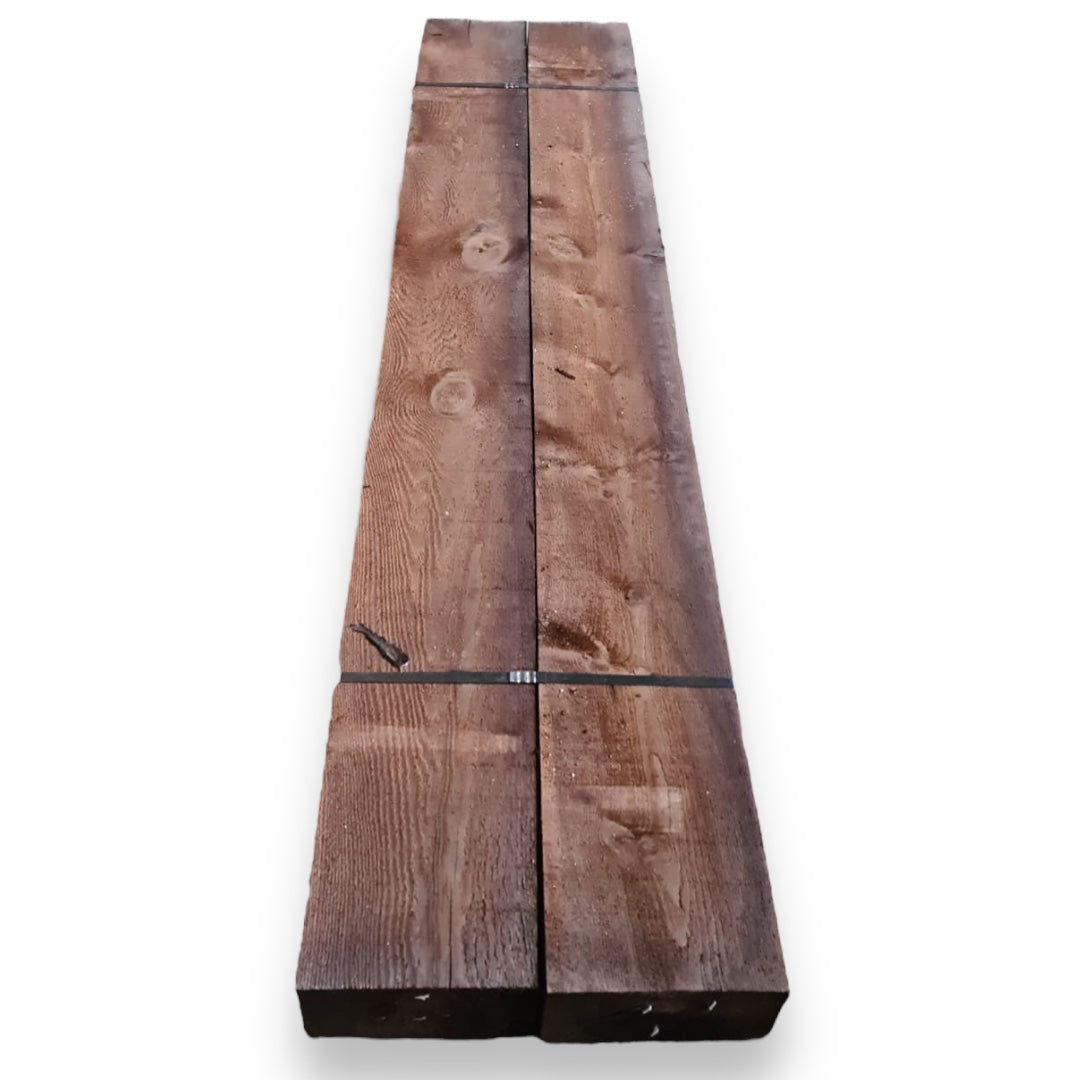 Lot de 2 dormeuses écologiques en bois de pin traité couleur marron 12x20x200 cm