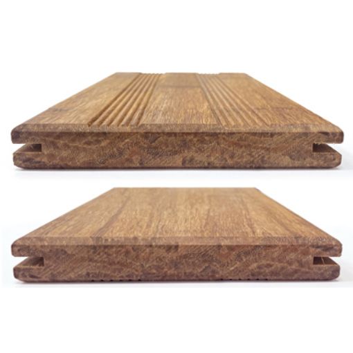 Pack de 20 lamas de suelo de bambú para exterior (5,20 m²) color caramelo – 2x14x186 cm