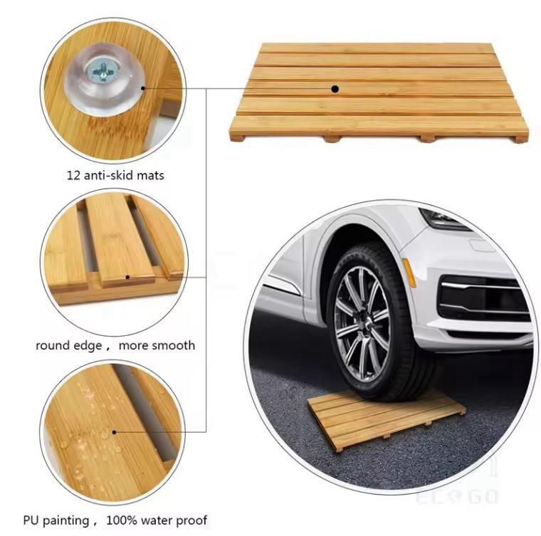 Alfombra Tabla de Ducha de Bambú, Alfombra de Baño para Relajación en el Spa, Alfombra de Baño Antideslizantes para Interior o Exterior. 55x35x3 cm