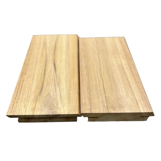 Lot de 10 lattes (1 m2) pour sol de terrasse extérieur en bois de teck tropical FSC® 20x100x1000 mm