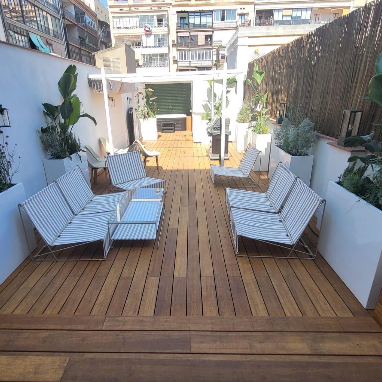 Pack de 20 lamas de suelo de bambú para exterior (5,20 m²) color caramelo – 2x14x186 cm