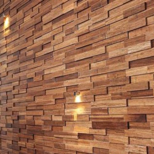 Revestimiento 3D en Madera Rectangular de Bambú 610×130 mm (0,79 m2)