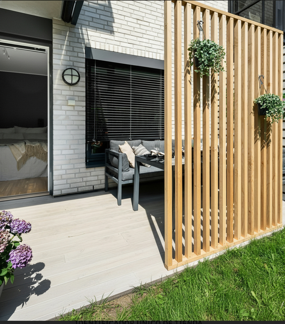 Pack 10 lamas de listón decorativo madera natural tropical FSC® en Iroko