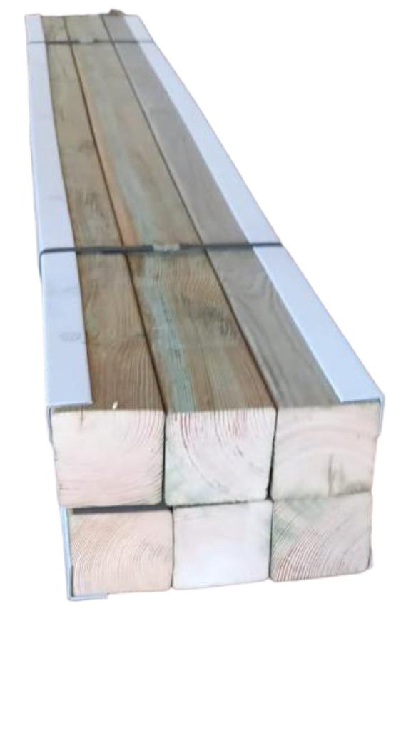 Pack 6 postes de madera de pino para exterior tratado