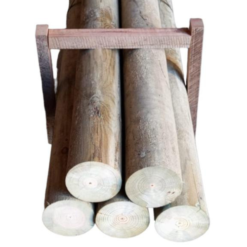 Pack of 5 treated and calibrated round pine posts 100x2000 mm