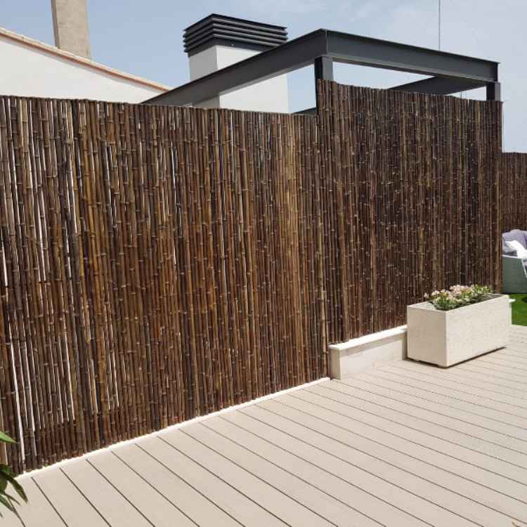 Dark Bamboo Reed Fence Rolls