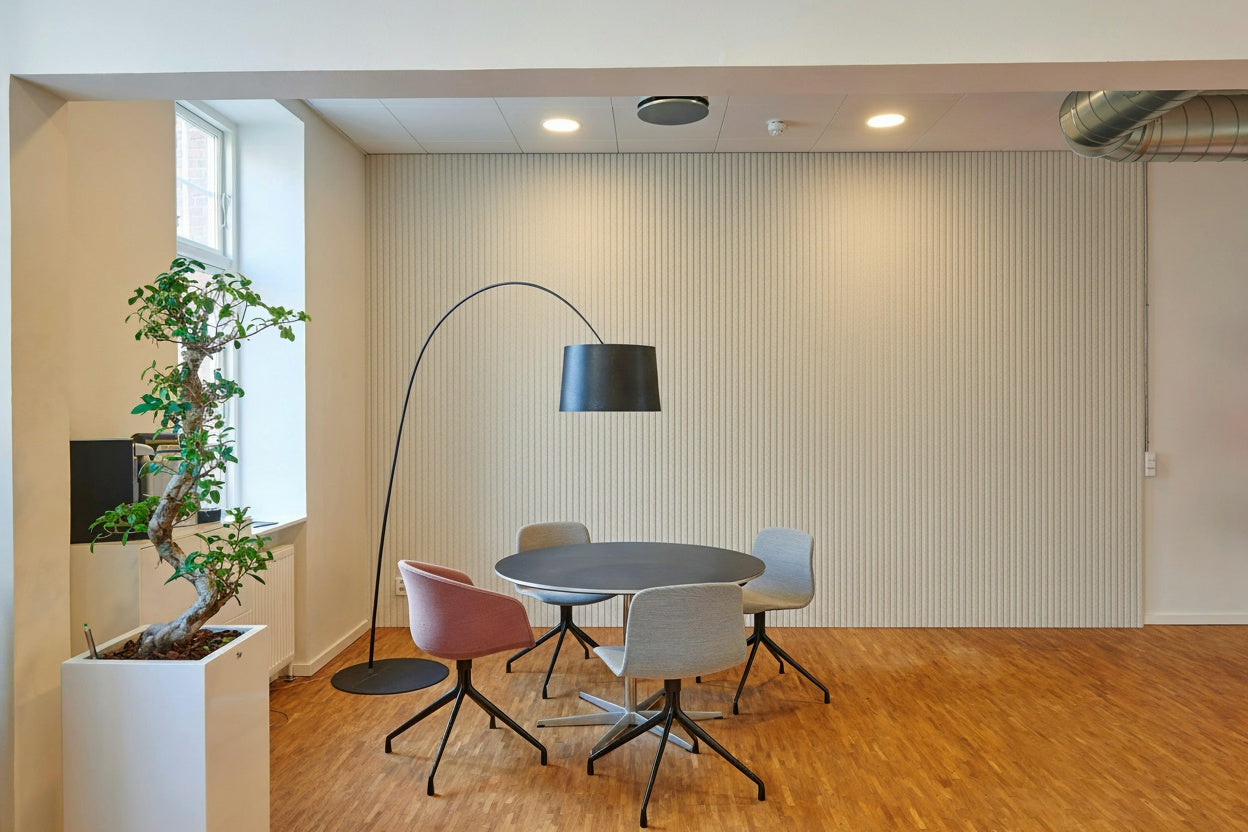 Flexible 3D effect MDF Water-resistant slatted wall cladding 600X2400 MM (1.44 m2/box)