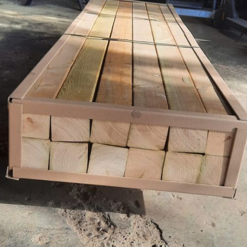 Pack 6 postes de madera de pino para exterior tratado