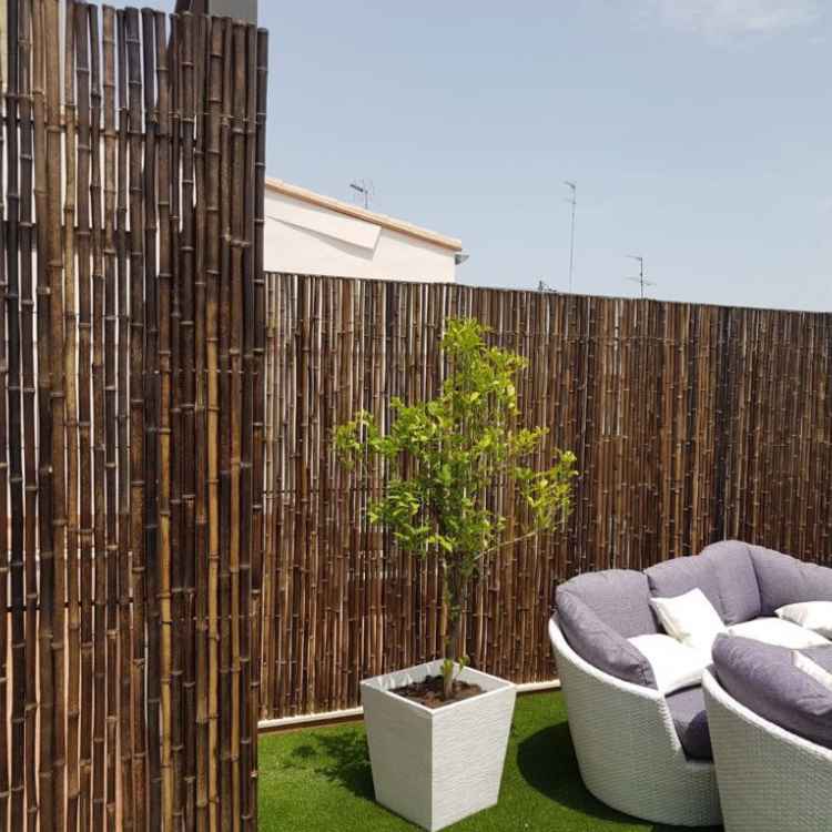 Dark Bamboo Reed Fence Rolls